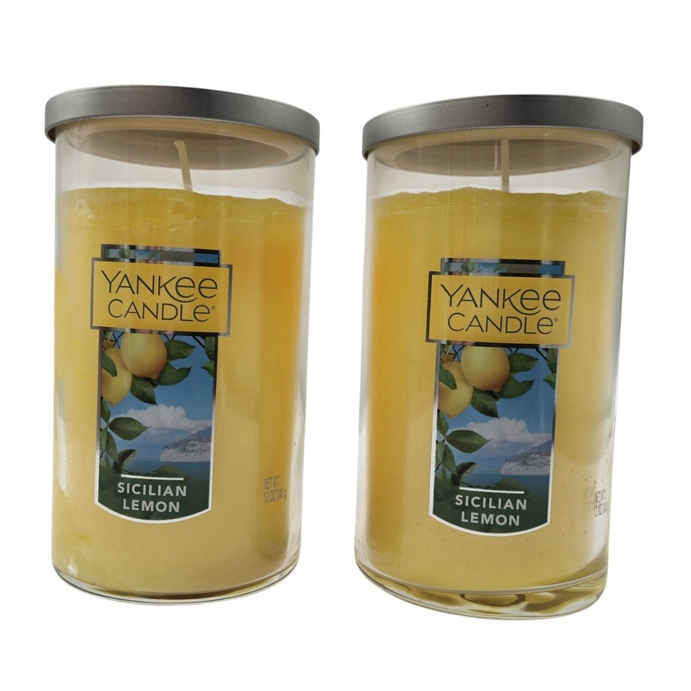 2 X  Yankee Candle Sicilian Lemon Candle - 12 oz Medium - Single Wick